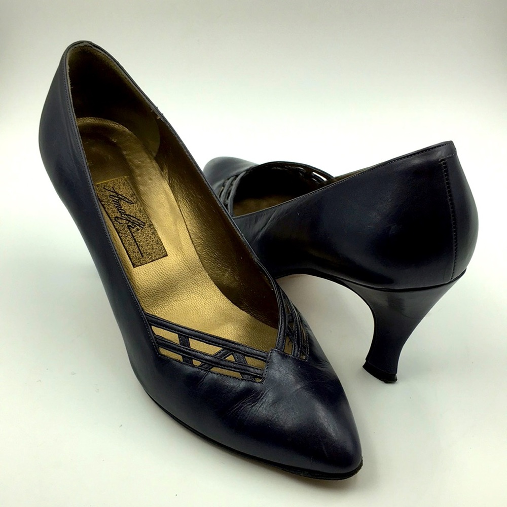 Amalfi Italy navy blue leather vintage style 8 summer evening dance